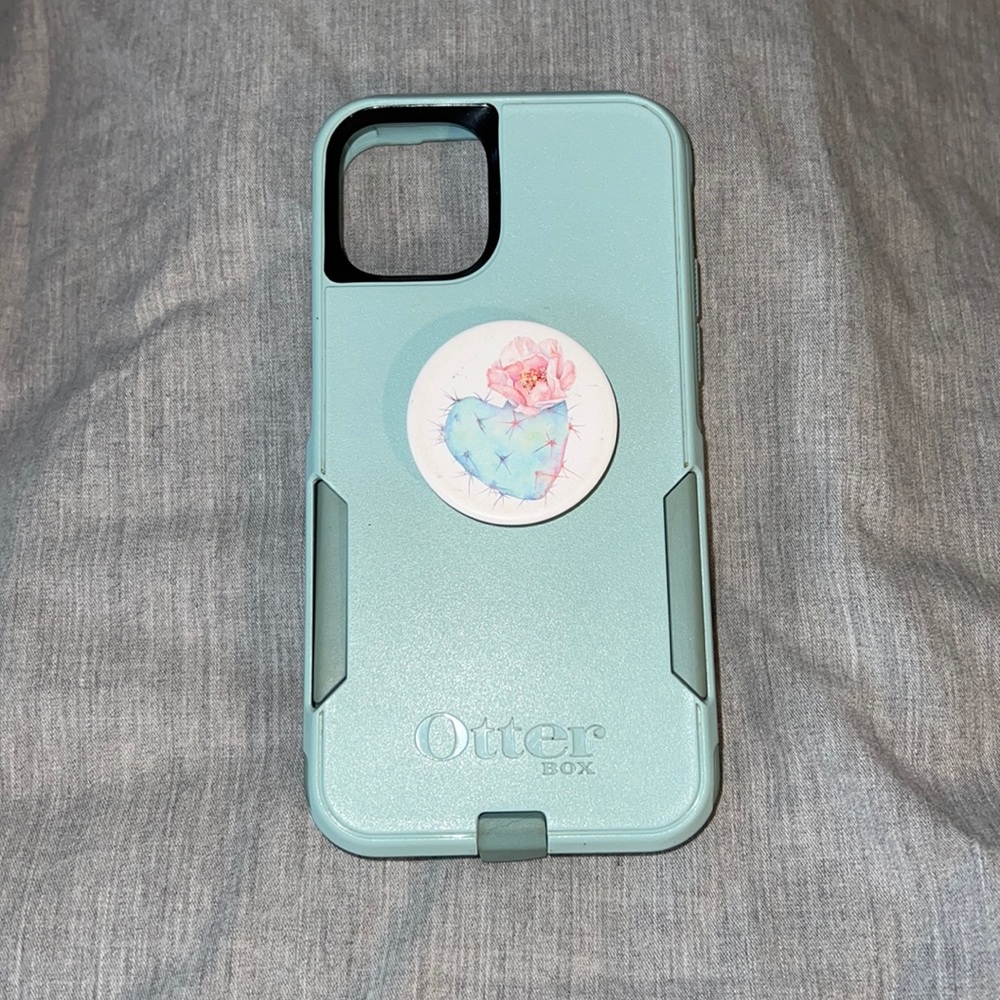 Otterbox iPhone 11 Pro Aqua Commuter Series Case + Succulent Heart Pop Grip